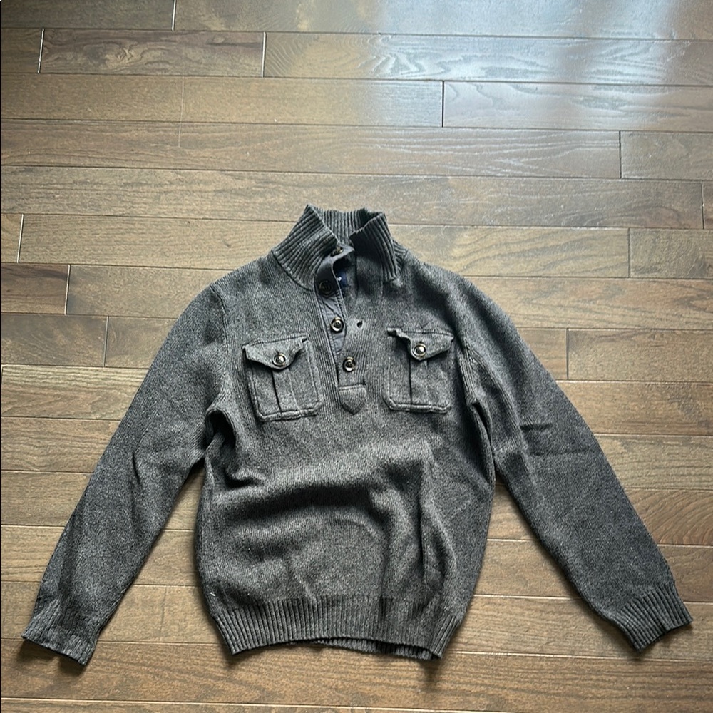 GAP Men's Charcoal Zip-Up Sweater
